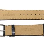 Jacques Lemans 23MM Black Genuine Alligator Leather Skin Watch Strap 7.75 Inches with Silver Stainless Steel JL Buckle
