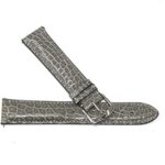 Jacques Lemans 20MM Genuine Alligator Leather Skin Watch Strap Gray with Silver JL Initial Stainless Steel Buckle