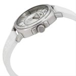 Coach Women’s 14503146 Mini Boyfriend Signature White Silicone Strap Silver Tone Watch