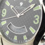 Mens Croton Rubber Chrono Alarm Dual Time Day Date Watch CA301099BSBK