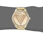 GUESS Gold-Tone Glitz Logo Mesh Bracelet Watch. Color: Gold-Tone (Model: U1142L2)