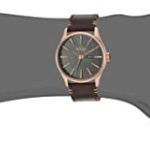 NIXON Men’s Stainless Steel Japanese Quartz Fitness Watch with Leather Strap, Rose Gold, 23 (Model: A1052001-00)