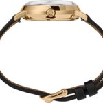 Timex Women’s Celestial Opulence Automatic 38mm Watch – Black Dial & Gold-Tone Case with Black Genuine Leather Strap