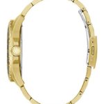 GUESS Men’s 44mm Gold-Tone Steel Bracelet & Case Quartz Black Dial Analog Watch W1107G4