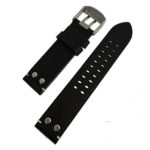 Hadley-Roma MS915 Black Luminox Style Leather Replacement Watch Band Strap 22mm