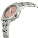 Swiss Rare Diamonds Silver Pink Dial 26mm Women Stainless Steel Wrist Watch The City BU9223