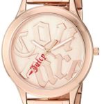 Juicy Couture Black Label Women’s Rose Gold-Tone Watch with Swarovski Crystal Accented Charm Bracelet, JC/1146RGST