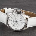 Jacques Lemans Woman’s Liverpool 36mm White Dial Leather Chronograph Watch