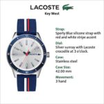 Lacoste Men’s Stainless Steel Quartz Watch with Rubber Strap, Blue, 20 (Model: 2011006)