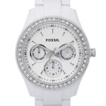 Fossil Women’s Stella Quartz Resin Multifunction Watch, Color: White (Model: ES1967)