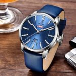 BENYAR – Stylish Wrist Watch for Men, Genuine Leather Strap Watches, Perfect Quartz Movement, Waterproof and Scratch Resistant, Analog Business Watches
