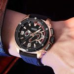 MEGIR Stylish Wrist Watches for Men, Military Sport Silicone Band Watch, Perfect Quartz Movement, Waterproof and Scratch Resistant, Analog Chronograph Quartz Business Wristwatches