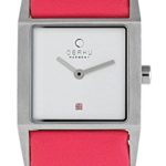 Obaku by Ingersoll Ladies Square Case Pink Leather Strap Watch