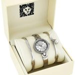 Anne Klein Women’s Swarovski Crystal Accented Silver-Tone Watch and Bangle Set, AK/3288SVST