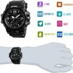 LYMFHCH Men’s Analog Sports Watch, LED Military Digital Watch Electronic Stopwatch Large Dual Dial Time Outdoor Army Wrist Watch Tactical