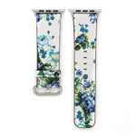 JIANGNIUS Leather Strap Watches for Apple Watch Series 3 & 2 & 1 38mm Fashion Pastoralism Style Little Floral Pattern Women Watch Leather Wrist Band (Color : Color1)