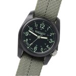 Bertucci 11040 DX3 Plus Resin Dash-Striped Drab Green Nylon Strap Black Dial Watch