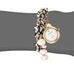 Anne Klein Women’s Genuine Diamond Dial Gold-Tone Charm Bracelet Watch, AK/3596GPCH