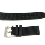Swiss Legend 24MM Black Silicone Rubber Watch Strap w/Silver Stainless Buckle fits 47mm Submersible Watch