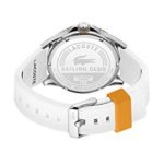 Lacoste Men’s Cap Marino Stainless Steel Quartz Watch with Silicone Strap, White, 22 (Model: 2011028)