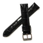 Hadley Roma Black 20 mm Wide Genuine Italian Calfskin Leather Strap
