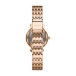 Fossil Women’s Carlie Mini Quartz Stainless Three-Hand Watch, Color: Rose Gold/Navy (Model: ES4522)