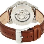 Fossil Men’s Grant Auto Automatic Leather Three-Hand Watch, Color: Silver, Brown (Model: ME3099)