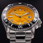 Momentum Men’s M20 DSS Watch | Swiss Movement | Swiss Superluminova Lume | 200M / 660FT Water Resistance | 42MM (Yellow | Steel Bracelet)