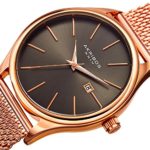 Akribos XXIV Rose Gold Designer Men’s Watch – Classic and Casual Round Stainless Steel Mesh Fashion Bracelet Wristwatch – AK959RGGN
