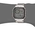Casio Men’s 10 Year Battery Quartz Watch with Stainless Steel Strap, Silver, 24.1 (Model: AE-1200WHD-7AVCF)