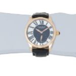 Louis Erard Women’s 92602OR02.BACs6 “Emotion” 18kt Rose Gold-Plated Automatic Watch with Black Leather Band