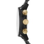 Diesel Men’s Overflow Quartz Stainless Steel Chronograph Watch, Color: Black/Gold (Model: DZ4504)