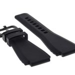 24mm Silicone Rubber Watch Band Bracelet Strap Compatible with Bell Ross Br-01-Br-03 Black