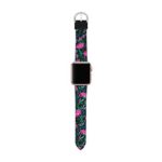 Kate Spade New York Women’s Silicone Apple Watch Band Strap 38mm 40mm Color: Black/Pink Floral (Model: KSS0087)