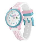 Lacoste Kids’ Lacoste.12.12 Quartz Watch with Silicone Strap, White and Pink, 14 (Model: 2030026)