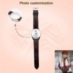 Engraving Photo Watch Custom Watch Hard Leather Watch Men’s Watch Ladies Watch Unique Gift for Couple(Brown Sketch men-26cm)