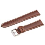 Hadley Roma MS885 22mm Long Watch Band Chestnut Oil Tan Leather Contrast Stitch