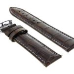 22mm Leather Strap Watch Band Compatible with Baume Mercier Classima 8692 8733 D/Brown Ws