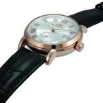 AdeeKaye AK9060 Men’s”Vintage” Automatic-Mechanical Watch-Rose Tone/Silver Color dial/Black Band