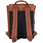 Kenneth Cole Reaction Colombian Leather Single Compartment Flapover 14.1” Laptop Backpack (RFID), Cognac