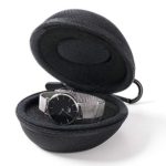 2 Travel Watch Case ?Single Watch Box w/Zipper for Storage,Cushioned Round Portable Watch Case, Fits All Wristwatches and Smart Watches up to 50mm (Black)