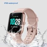 YAMAY Smart Watch Fitness Tracker Watches for Men Women, Fitness Watch Heart Rate Monitor IP68 Waterproof Watch with Step Calories Sleep Tracker, Smartwatch Compatible iPhone Android Phones (Pink)