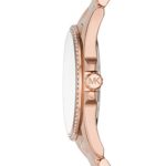 Michael Kors Women’s Whitney Quartz Watch with Stainless Steel Strap, Rose Gold, 18 (Model: MK6694)