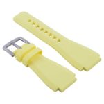 24mm Rubber Strap Watch Band Compatible with Bell Ross Watch Yellow Br-01-Br-03 Watch Brush