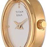 Titan Raga Women’s Bangle Watch | Quartz, Water Resistant | Gold Band and White Dial