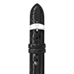 MICHELE MS18AA010001 18mm Leather Alligator Black Watch Strap