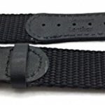 18mm Black Genuine Leather and Nylon Watch Band | Swiss Army Style, Soft Replacement Wrist Strap That Brings New Life to Any Watch (Mens Length)