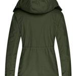 Wantdo Women’s Warm Sherpa Lined Hooded Jacket Outdoor Coat Army Green, L