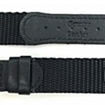 19mm Black Genuine Leather and Nylon Watch Band | Swiss Army style, Soft Replacement Wrist Strap that brings New Life to Any Watch (Mens Length)