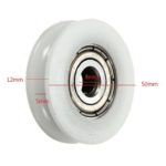 Driak 2PC 50mm White High Carbon Steel U Groove Nylon Ball Bearing Guide Pulley Wheels Roller for 6, 8,10mm Rope, 608zz Bearing